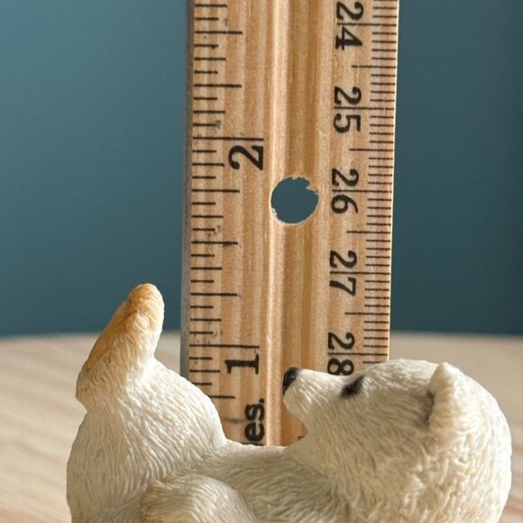 Vtg Sherratt Simpson Adorable Polar Bear Figurine Playing On Back  Resin 2.5" - Picture 6 of 9